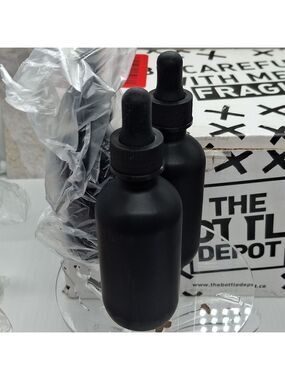 Dropper Bottles New Frosted Black Apothocary. 50ml         Set Of 3